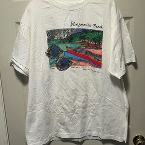 Vintage 1996 Wrightsville NC Beach Single Stitch Graphic T-Shirt White XXL